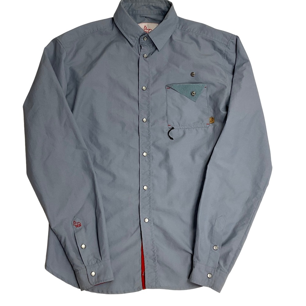 WESTERN RISE mens shirt Bodie pearl snap nylon hunting fishin hiking farm blue M